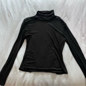 mesh black turtleneck